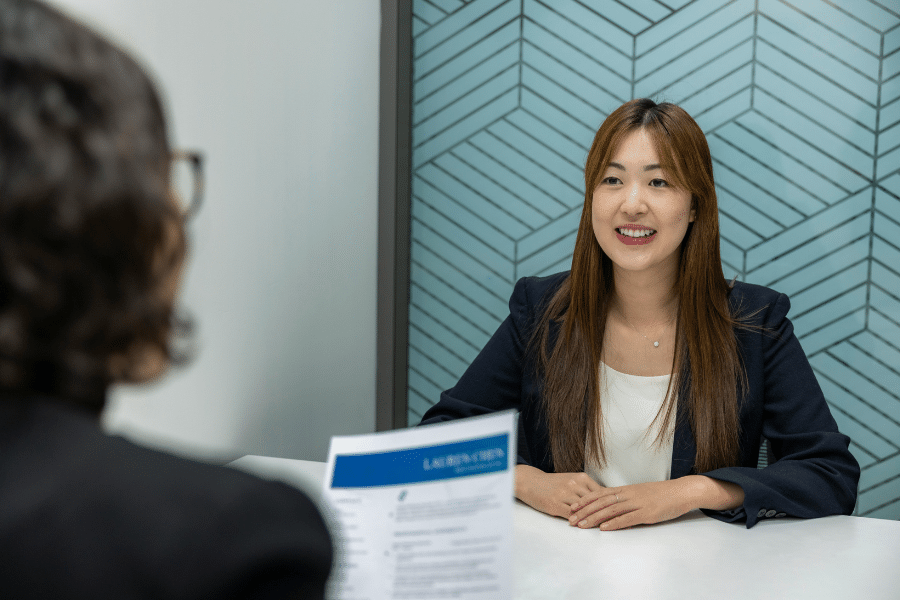 HR manager interviewing candidate